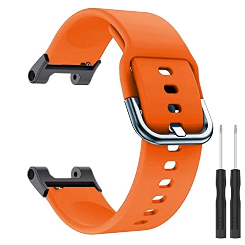 Armband Kompatibel mit Huami Amazfit T-Rex/T-Rex pro - Monochrome Silikon Replacement Watch Strap - Sport Bänder Ersatz Armbänder Watch Replacement Band Damen Herren (Orange) von Aunye