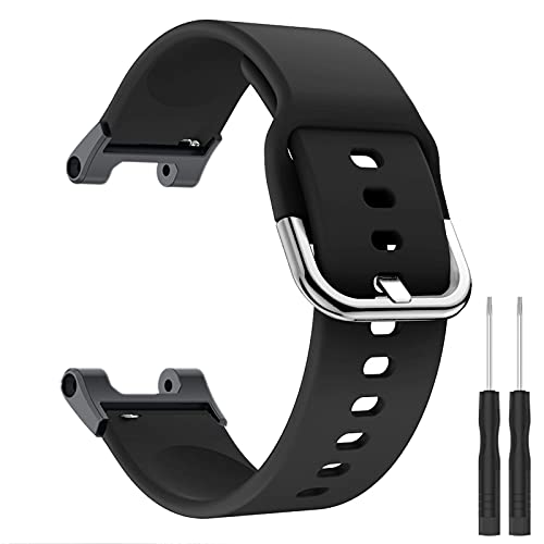 Armband Kompatibel mit Huami Amazfit T-Rex/T-Rex pro - Monochrome Silikon Replacement Watch Strap - Sport Bänder Ersatz Armbänder Watch Replacement Band Damen Herren (Schwarz) von Aunye