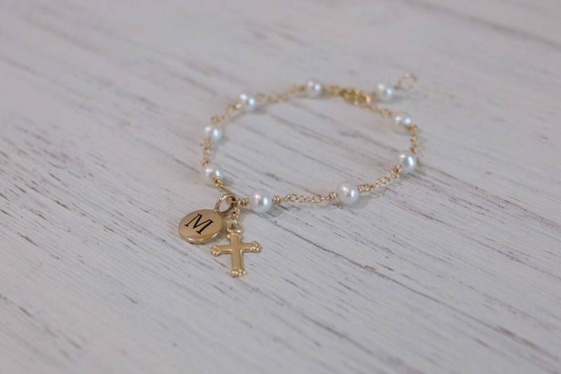 Personalisierte Baby Mädchen Schmuck-Kleinkind Anfang Armband Baby-Dusche-Geschenk-Baby Mädchen-Kleinkind Armband-Taufe Geschenk-Taufe von Aupetitpied