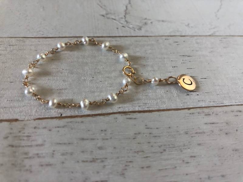 Personalisiertes Perlenarmband-Initialenarmband-Babyarmband-Babyarmband-Babyarmband-Unikat-Baby-Name Geschenk-Babygeburtstag von Aupetitpied