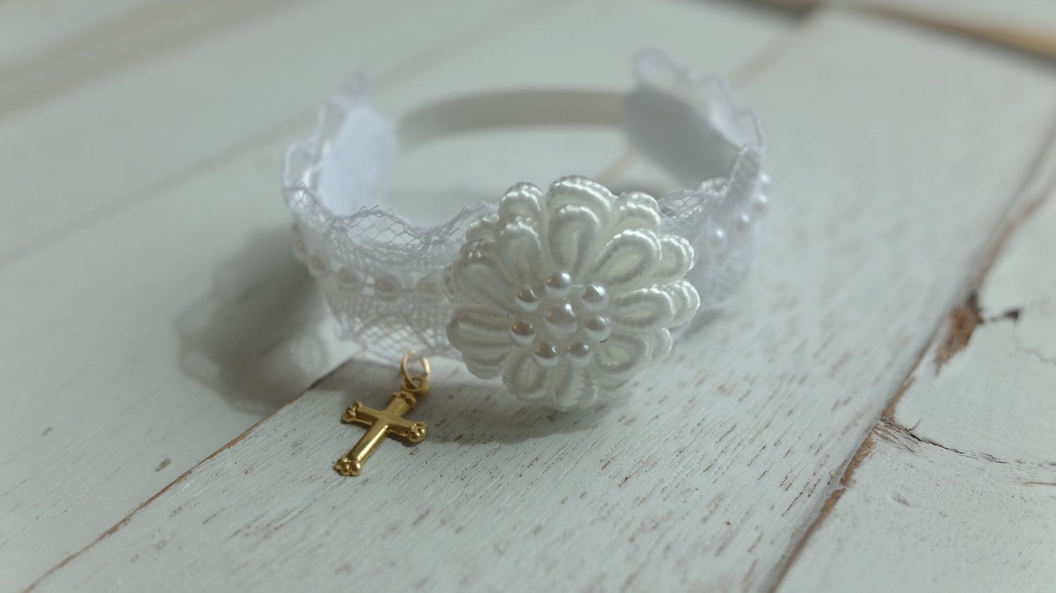 Taufarmband, Kreuz Baby Schmuck, Taufgeschenk, Widmungsgeschenk, Foto Requisite, Mädchen Schmuck - Neugeborene Armband von Aupetitpied