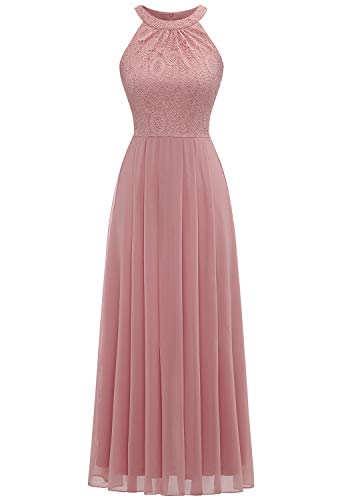 Dressystar 0040 Abendkleider Ballkleider Maxi Spitzen Schulterfrei Ohne Arm Abiballkleider Einfarbig Blush S von Aupuls