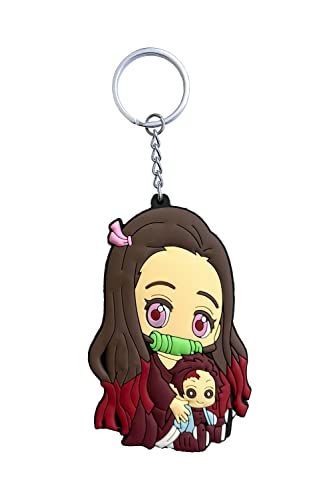 Aurabeam Dämonenjäger Schlüsselanhänger Set – Anime Schlüsselanhänger mit Charakteren – Geschenk für Fans (Nezuko) von Aurabeam