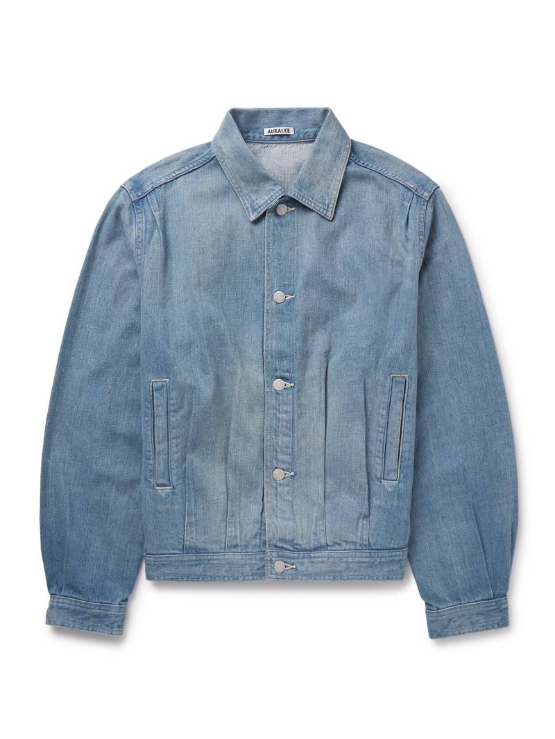 Auralee - Pleated Selvedge Denim Jacket - Men - Blue - 3 von Auralee