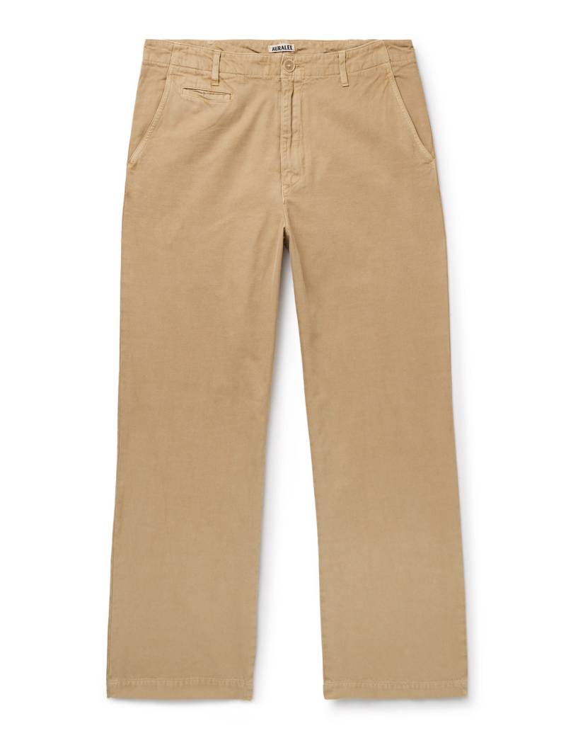 Auralee - Straight-Leg Cotton-Twill Trousers - Men - Neutrals - 4 von Auralee