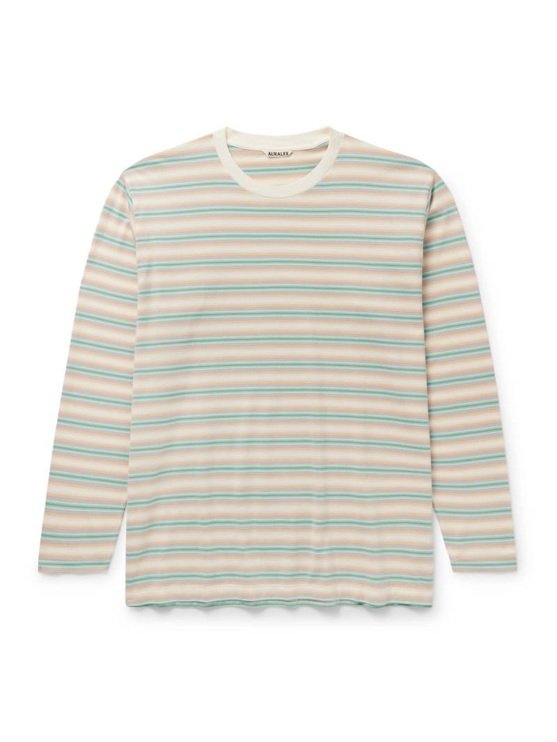 Auralee - Striped Cotton-Jersey T-Shirt - Men - Neutrals - 5 von Auralee
