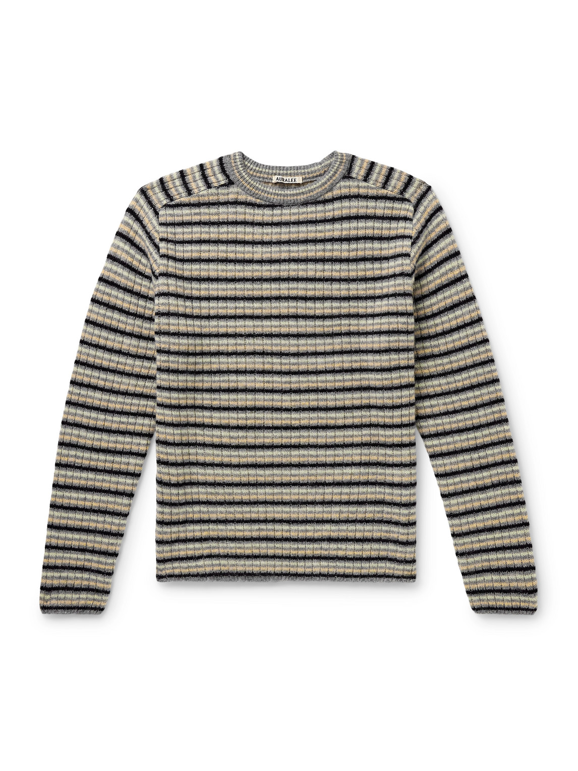 Auralee - Striped Shetland Wool and Cashmere-Blend Sweater - Men - Gray - 5 Auralee - Striped Shetland Wool and Cashmere-Blend Sweater - Men - Gray - 5 von Auralee