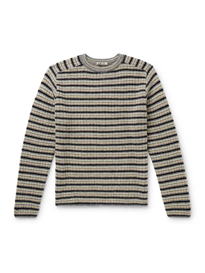 Auralee - Striped Shetland Wool and Cashmere-Blend Sweater - Men - Gray - 5 von Auralee