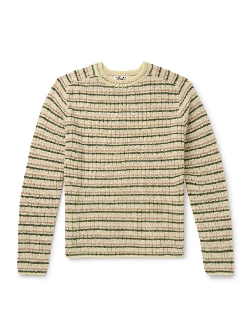 Auralee - Striped Shetland Wool and Cashmere-Blend Sweater - Men - Neutrals - 5 von Auralee