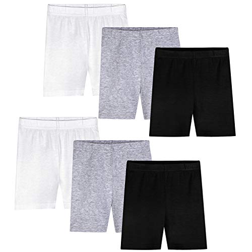 Auranso Shorts Mädchen Kinder Radlerhose Kurze Hose Leggings für 2-10 Jahre 4-5 Jahre Schwarz/Weiß/Grau(6 Paar) von Auranso