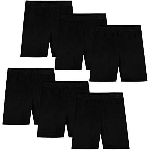 Auranso 6er Pack Radlerhose Mädchen Kurze Leggings mädchen Hose Shorts Radlerhosen Kinder Legging Hosen Sommershorts für 134 140 152 158 4-5Jahre Schwarz von Auranso