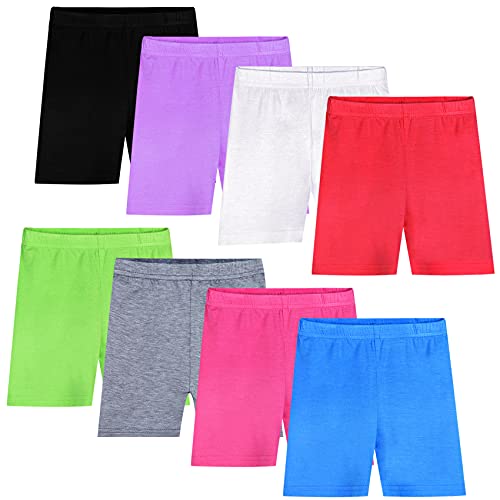 Auranso 8er Set Radlerhose Kinder Mädchen Kurze Leggings Shorts Unterhosen Sport Tanz für 2-10 Jahre 6-7 Jahre Mehrfarbig B von Auranso