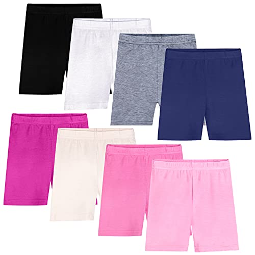 Auranso 8er Set Radlerhose Kinder Mädchen Kurze Leggings Shorts Unterhosen Sport Tanz für 2-10 Jahre 6-7 Jahre Mehrfarbig A von Auranso