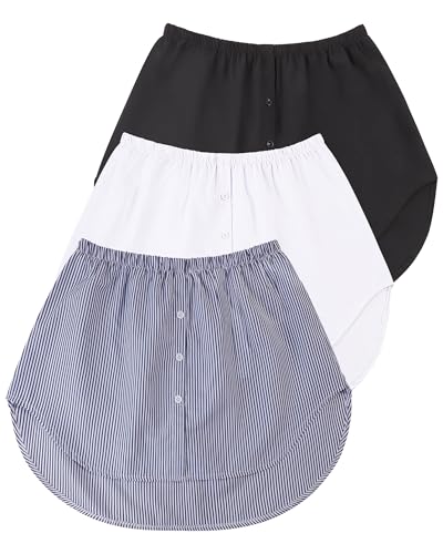 Auranso Blusenrock Damen Hemdverlängerung Blusenverlängerung Blusen Röcke Unterrock shirtverlängerungen 1/2/3 Stück Mehrfarbig 46 von Auranso