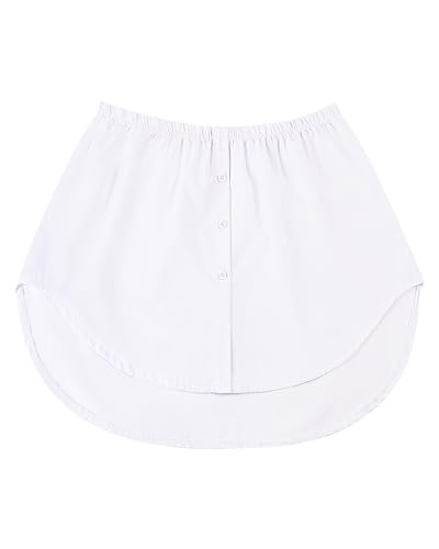 Auranso Blusenrock Damen Hemdverlängerung Blusenverlängerung Blusen Röcke Unterrock shirtverlängerungen 1/2/3 Stück Weiß 46 von Auranso