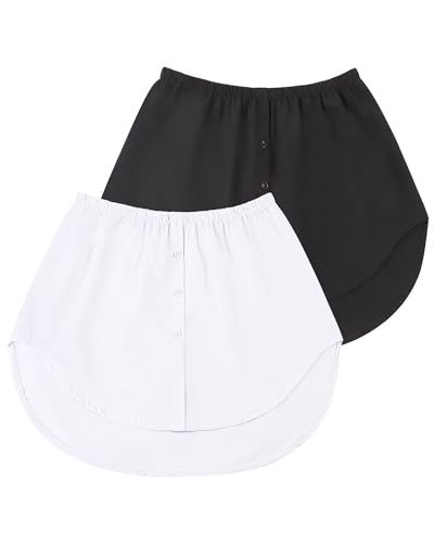 Auranso Blusenrock Damen Hemdverlängerung Blusenverlängerung Blusen Röcke Unterrock shirtverlängerungen 1/2/3 Stück Mehrfarbig 44 von Auranso