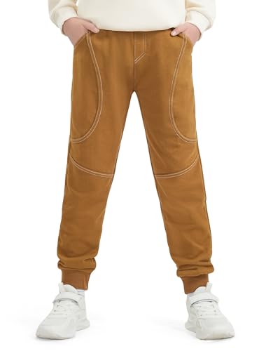 Auranso Jogginghose Kinder Jungen Sporthose Sweathosen mit Elastischem Braun 146-152 von Auranso