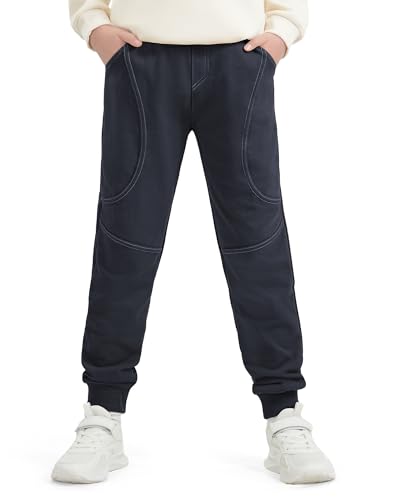 Auranso Jogginghose Kinder Jungen Sporthose Sweathosen mit Elastischem Marineblau 122-128 von Auranso