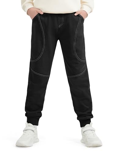 Auranso Jogginghose Kinder Jungen Sporthose Sweathosen mit Elastischem Schwarz 134-140 von Auranso