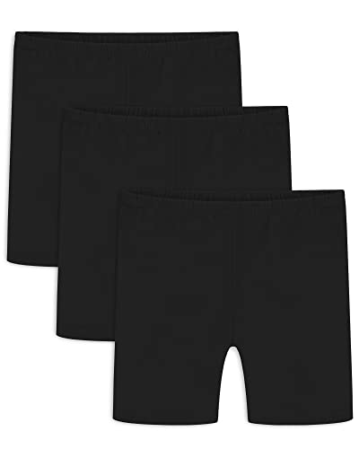 Auranso Radlerhose Mädchen Baumwolle Shorts 5-14 Jahre Kinder Kurze Leggings 3 Pack 9-10 Jahre Schwarz von Auranso