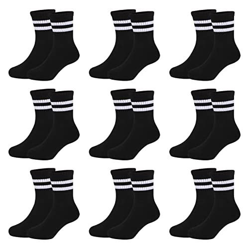 Auranso Socken kinder Sportsocken Jungen Kindersocken Mädchen (9 Paar) Baumwoll Socken Tennissocken von Auranso