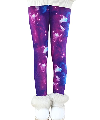 Auranso Thermo Leggings Mädchen Kinder Gefütterte Winterleggins Dick Thermohose Lila D 104-110 von Auranso