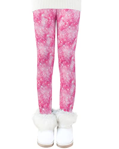 Auranso Thermo Leggings Mädchen Kinder Gefütterte Winterleggins Dick Thermohose Rosa 116-122 von Auranso