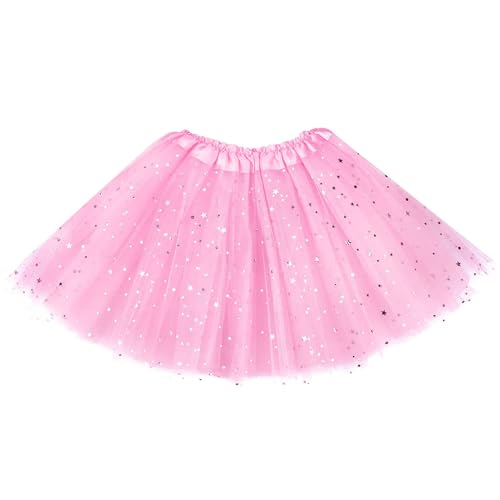Auranso Tüllrock Kinder Mädchen Röcke Tutu Prinzessin Ballettrock Minirock Tanzkleid Partykleid 2-7 Jahre Rosa von Auranso