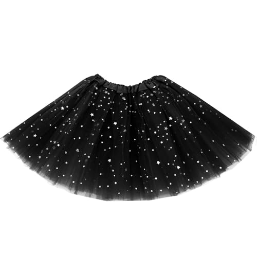 Auranso Tüllrock Kinder Mädchen Röcke Tutu Prinzessin Ballettrock Minirock Tanzkleid Partykleid 2-7 Jahre Schwarz von Auranso