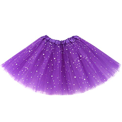 Auranso Tüllrock Kinder Mädchen Röcke Tutu Prinzessin Ballettrock Minirock Tanzkleid Partykleid 2-7 Jahre Dunkelviolett von Auranso