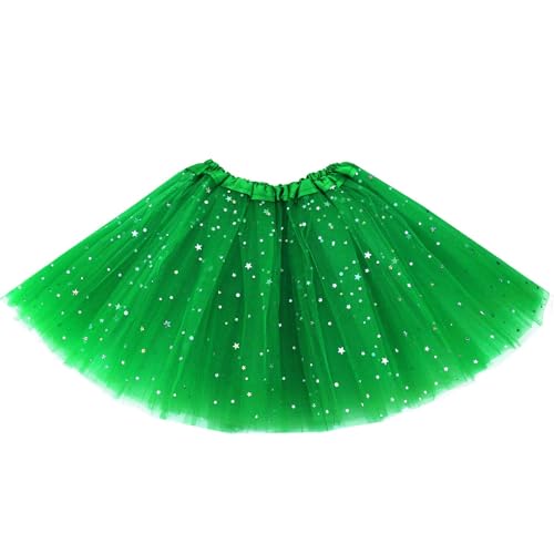 Auranso Tüllrock Kinder Mädchen Röcke Tutu Prinzessin Ballettrock Minirock Tanzkleid Partykleid 2-7 Jahre Dunkelgrün von Auranso