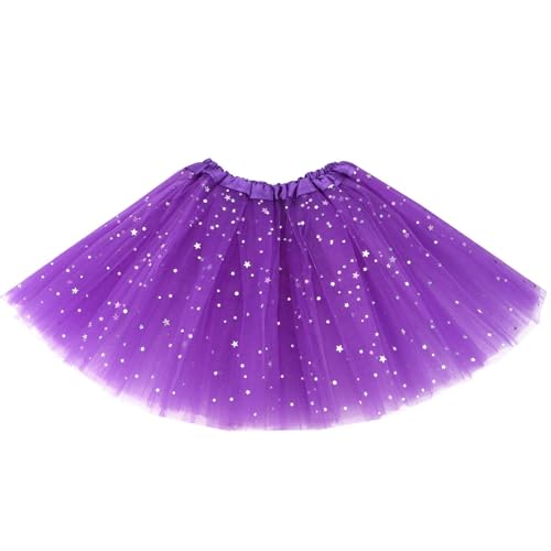 Auranso Tüllrock Kinder Mädchen Röcke Tutu Prinzessin Ballettrock Minirock Tanzkleid Partykleid 2-7 Jahre Lila von Auranso