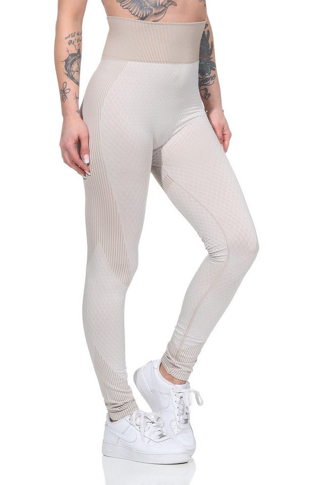 Aurela Damenmode Highwaist Leggings Sportleggings Damen Shape Leggings mit Anti-Cellulite Effekt elastischer Bund, Elastikzonen, Kompressionszonen von Aurela Damenmode