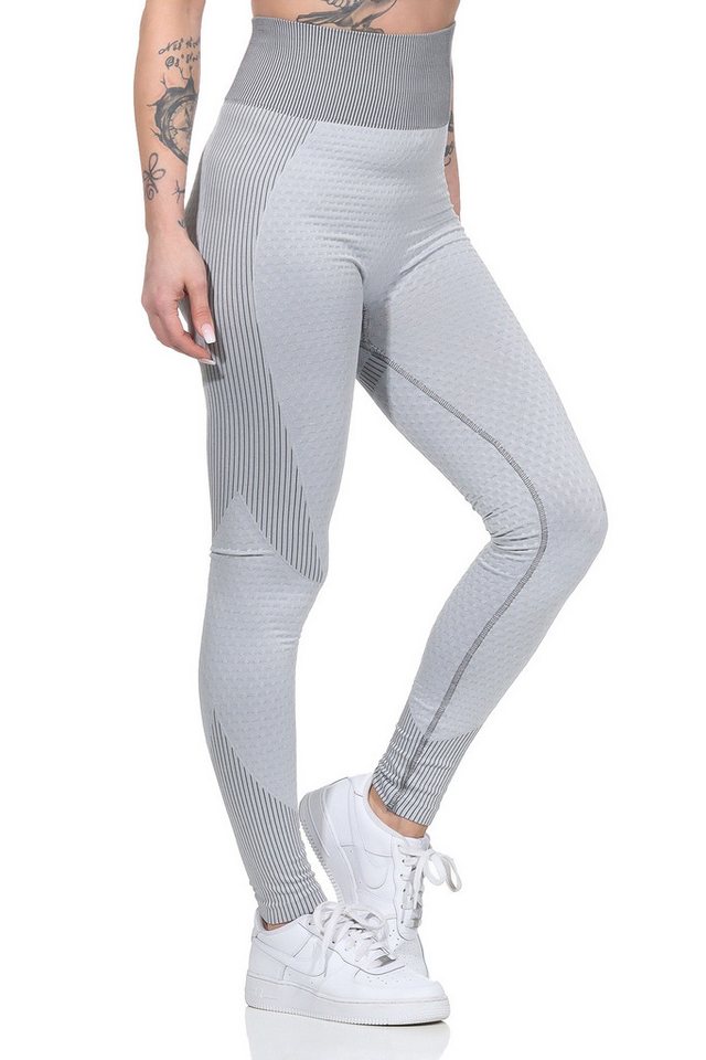 Aurela Damenmode Highwaist Leggings Sportleggings Damen Shape Leggings mit Anti-Cellulite Effekt elastischer Bund, Elastikzonen, Kompressionszonen von Aurela Damenmode