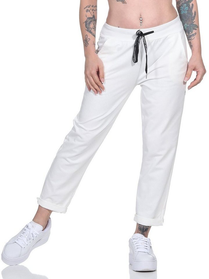 Aurela Damenmode Jogginghose Klassische Damen Jogginghose bequeme Haushose mit Schnürung leichte Jersey Qualität, mit Gummizug & Schnürung von Aurela Damenmode