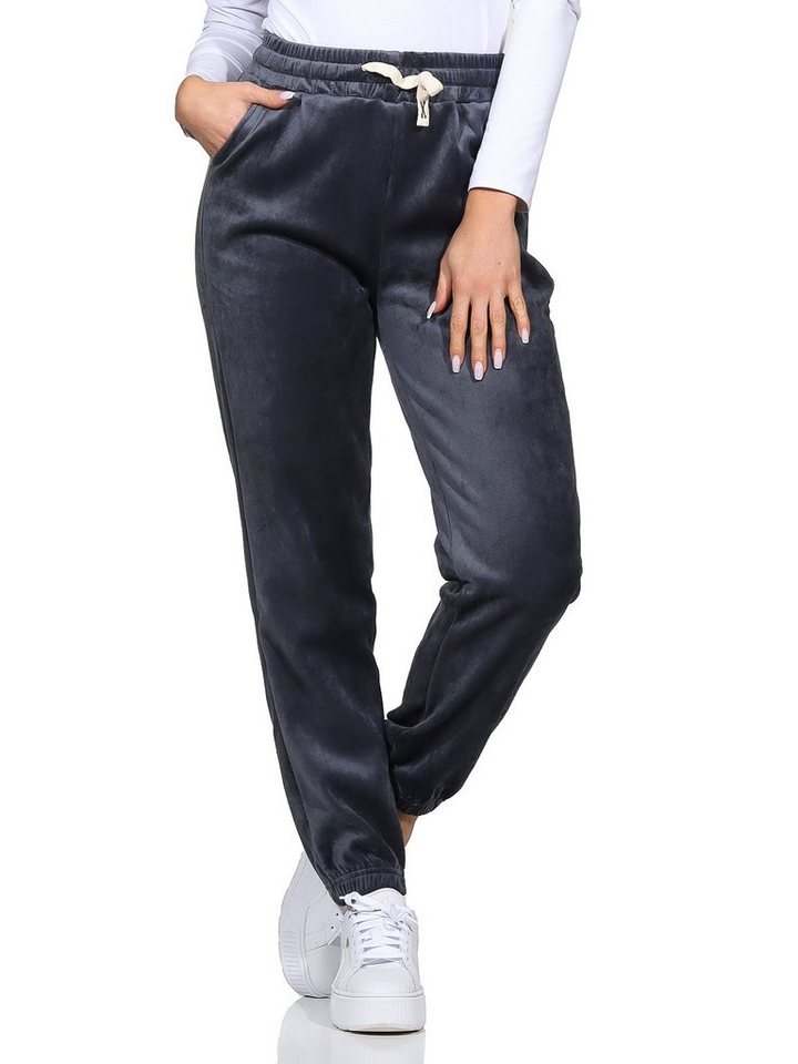 Aurela Damenmode Jogginghose Thermo- Freizeithose chillige Samt Hose Polarfleece Indoor & Outdoor elastischer Komfortbund, warm gefüttert von Aurela Damenmode