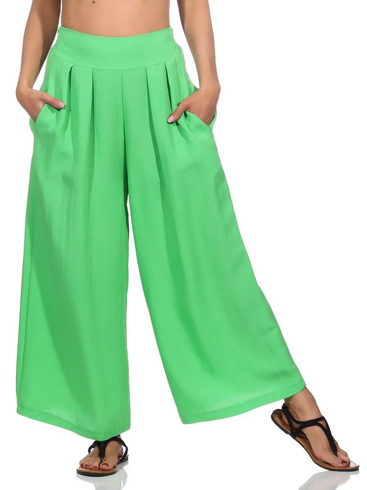 Aurela Damenmode Palazzohose Sommerhose elegant und leicht Damen Marlene Hose Palazzohose in sommerlichen Farben, max. Körpergröße: 1,70m von Aurela Damenmode