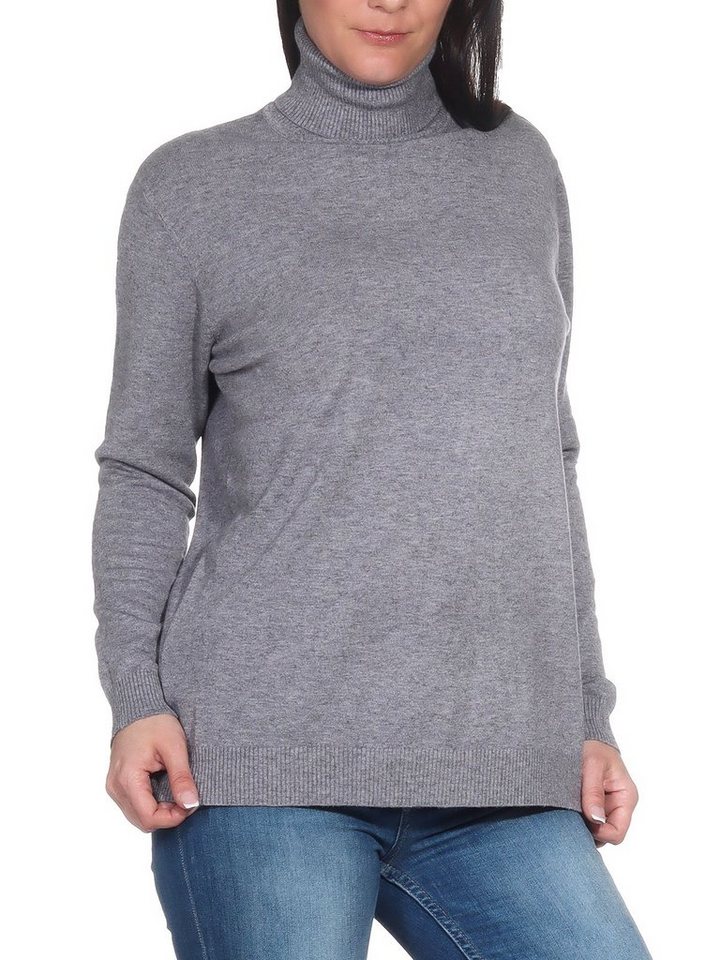 Aurela Damenmode Rollkragenpullover Damen Rolli Stickpullover (1-tlg) als Freizeitpulli oder für den Wintersport von Aurela Damenmode