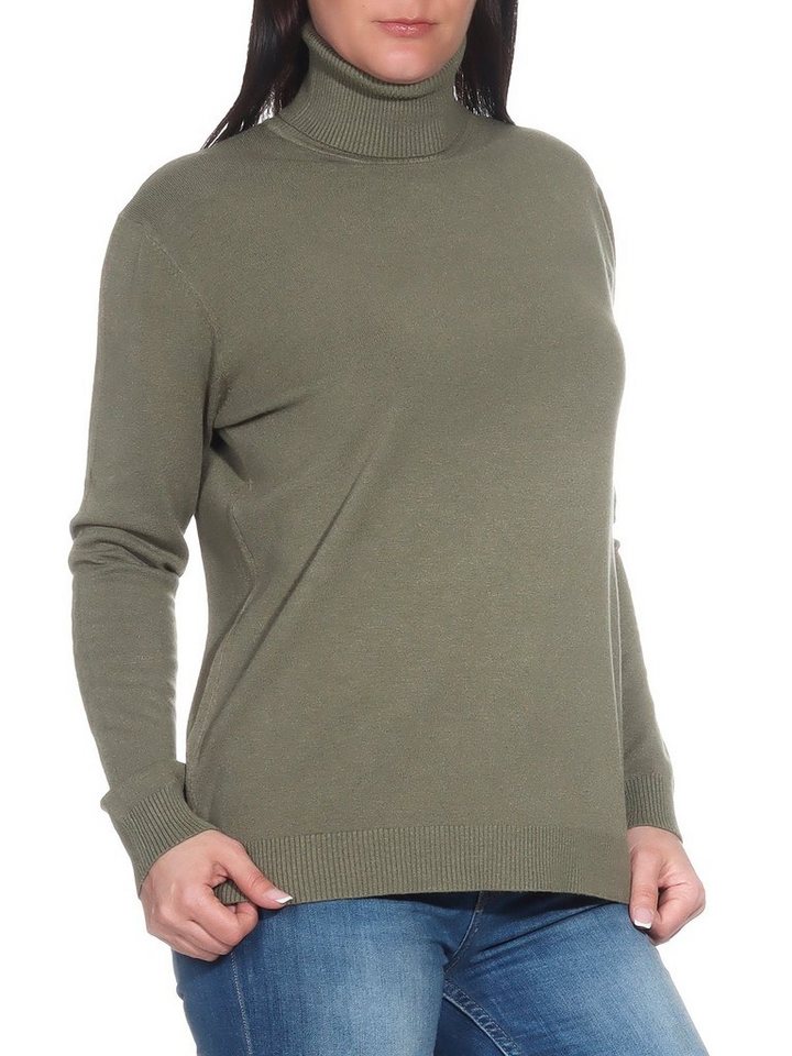 Aurela Damenmode Rollkragenpullover Damen Rolli Stickpullover (1-tlg) als Freizeitpulli oder für den Wintersport von Aurela Damenmode