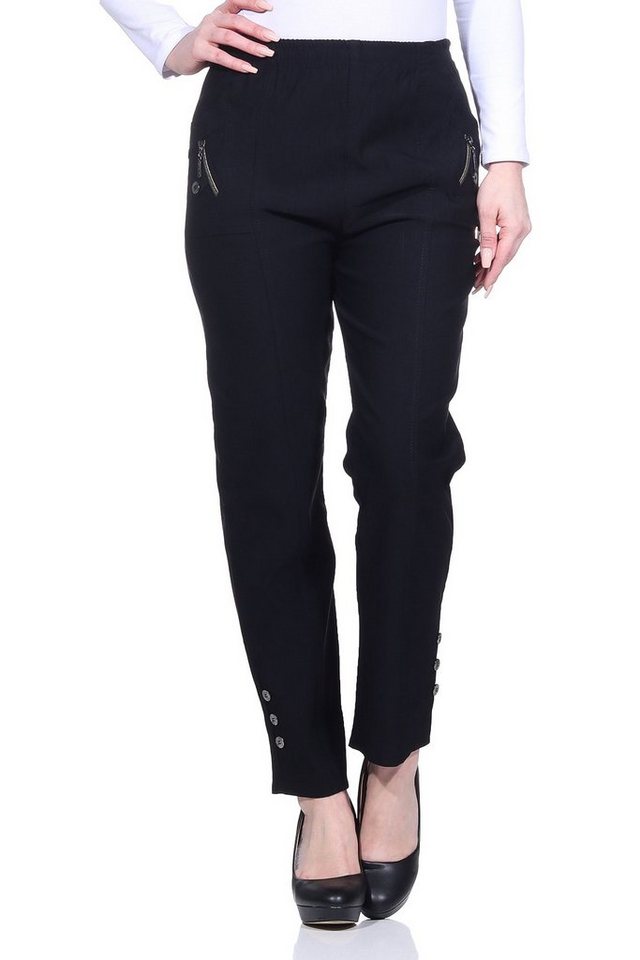 Aurela Damenmode Schlupfhose Damen Sommerhose luftig leichte Freizeithose mit Stretch elastischer Bund, auch in Großen Größen, Casual, Basic von Aurela Damenmode