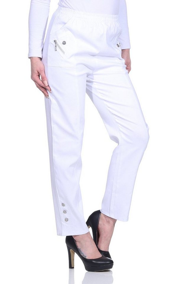 Aurela Damenmode Schlupfhose Damen Sommerhose luftig leichte Freizeithose mit Stretch elastischer Bund, auch in Großen Größen, Casual, Basic von Aurela Damenmode