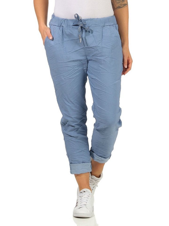 Aurela Damenmode Schlupfhose Freizeithose für Damen angenehme Chinohose Basic Schlupfhose (1-tlg) mit Kordelzug, mit elastischem Bund von Aurela Damenmode