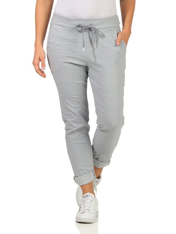 Aurela Damenmode Schlupfhose Freizeithose für Damen angenehme Chinohose Basic Schlupfhose (1-tlg) mit Kordelzug, mit elastischem Bund von Aurela Damenmode