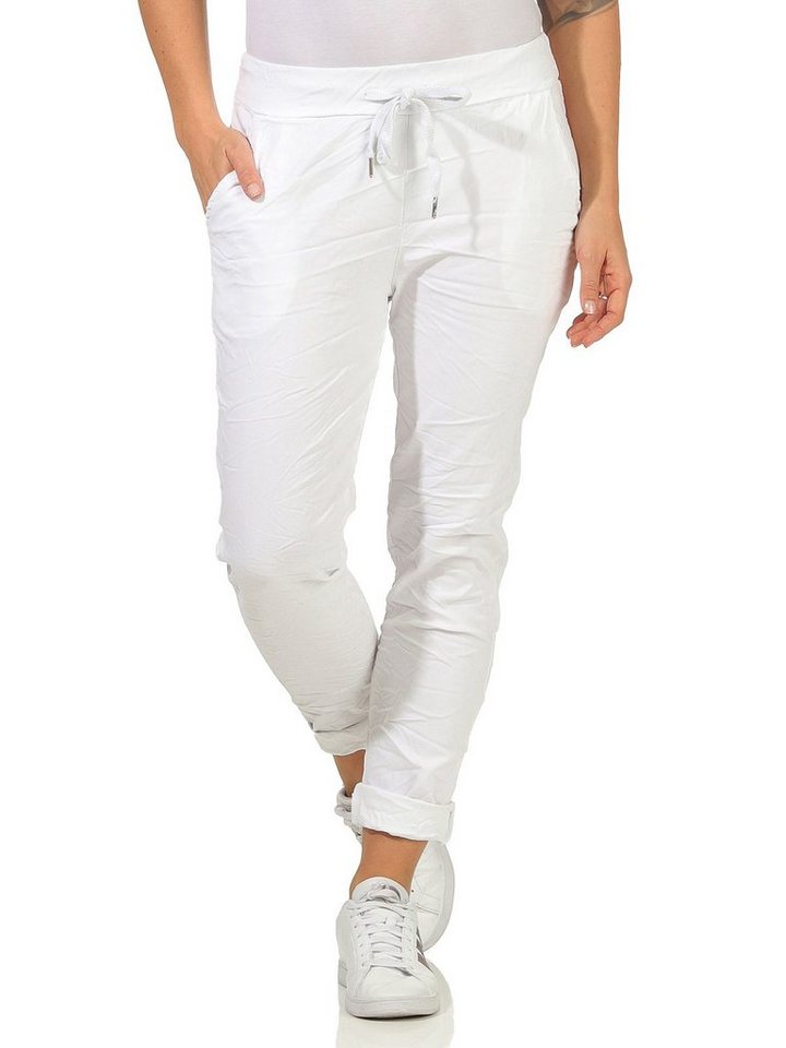 Aurela Damenmode Schlupfhose Freizeithose für Damen angenehme Chinohose Basic Schlupfhose (1-tlg) mit Kordelzug, mit elastischem Bund von Aurela Damenmode