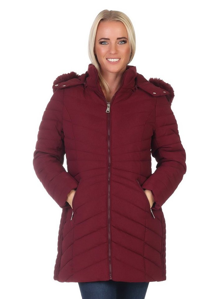 Aurela Damenmode Steppjacke Damen Outdoor Jacke mit Teddyfell - LH105 - mit Kapuze mit Teddyfell von Aurela Damenmode