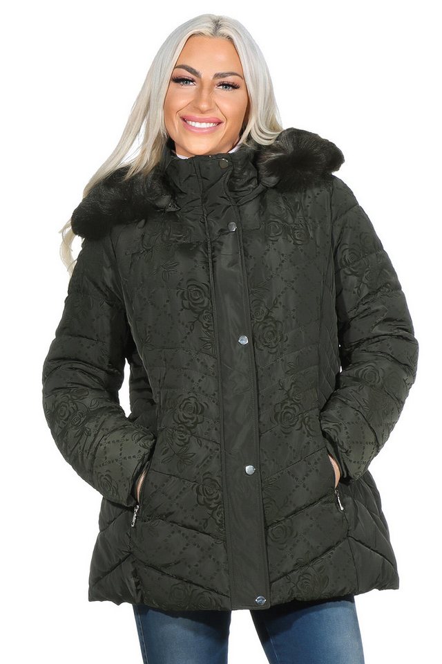 Aurela Damenmode Steppjacke Damen Winterjacke mit Teddyfutter mit abnehmbarer Kapuze, mit Polarfleece gefüttert von Aurela Damenmode