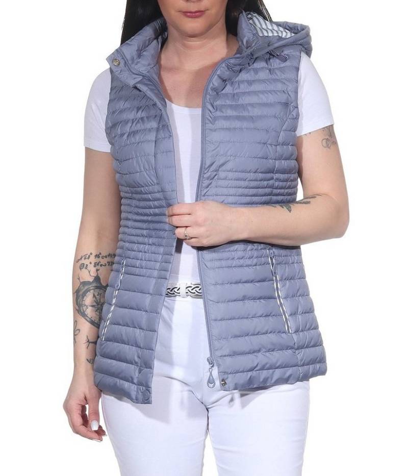 Aurela Damenmode Steppweste Damen Weste leichte Steppweste maritime Sommerweste Eingrifftaschen (außen) und Brusttasche (Innen), auch große Größen von Aurela Damenmode