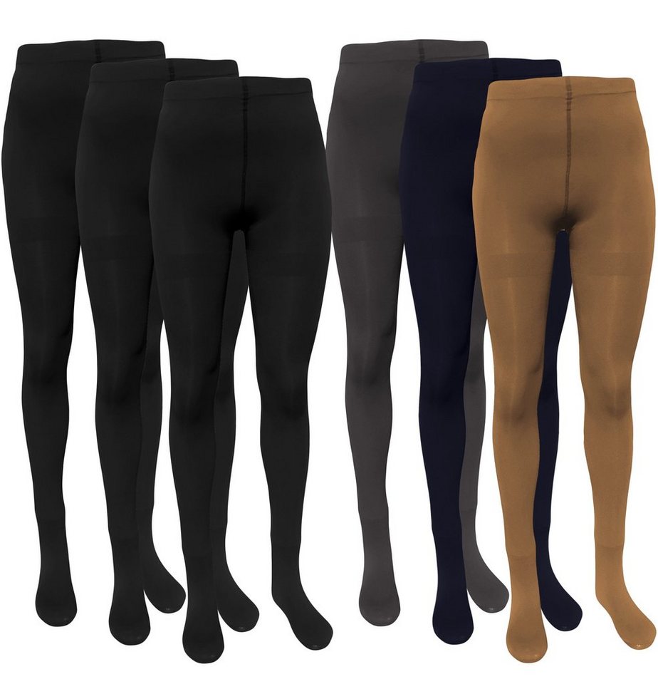 Aurela Damenmode Thermostrumpfhose Damen Strumpfhose Supersoft weiches Innenfleece Ski- Funktionswäsche 300 DEN (6er Pack) 300 DEN, extra weich von Aurela Damenmode