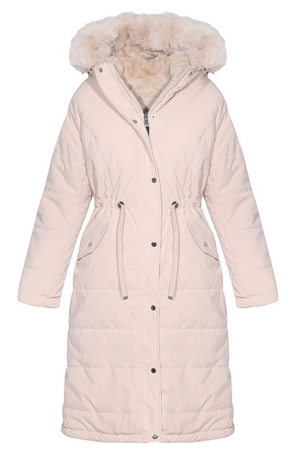Aurela Damenmode Wintermantel Warmer Damen Winterparka Vollgefüttert mit Kapuze wasserabweisend auch in großen Größen erhältlich, Teddyfutter, Taillienzugband von Aurela Damenmode