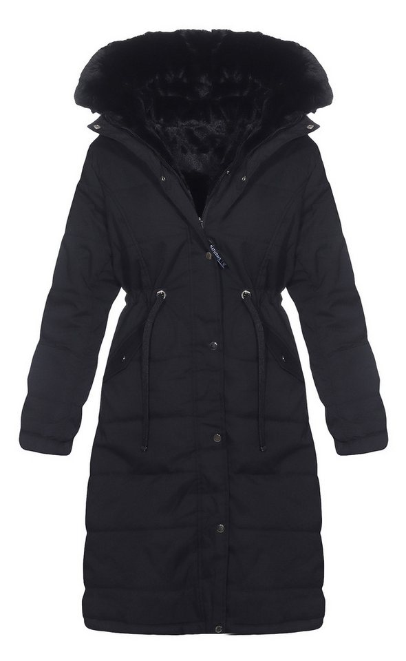 Aurela Damenmode Wintermantel Warmer Damen Winterparka Vollgefüttert mit Kapuze wasserabweisend auch in großen Größen erhältlich, Teddyfutter, Taillienzugband von Aurela Damenmode